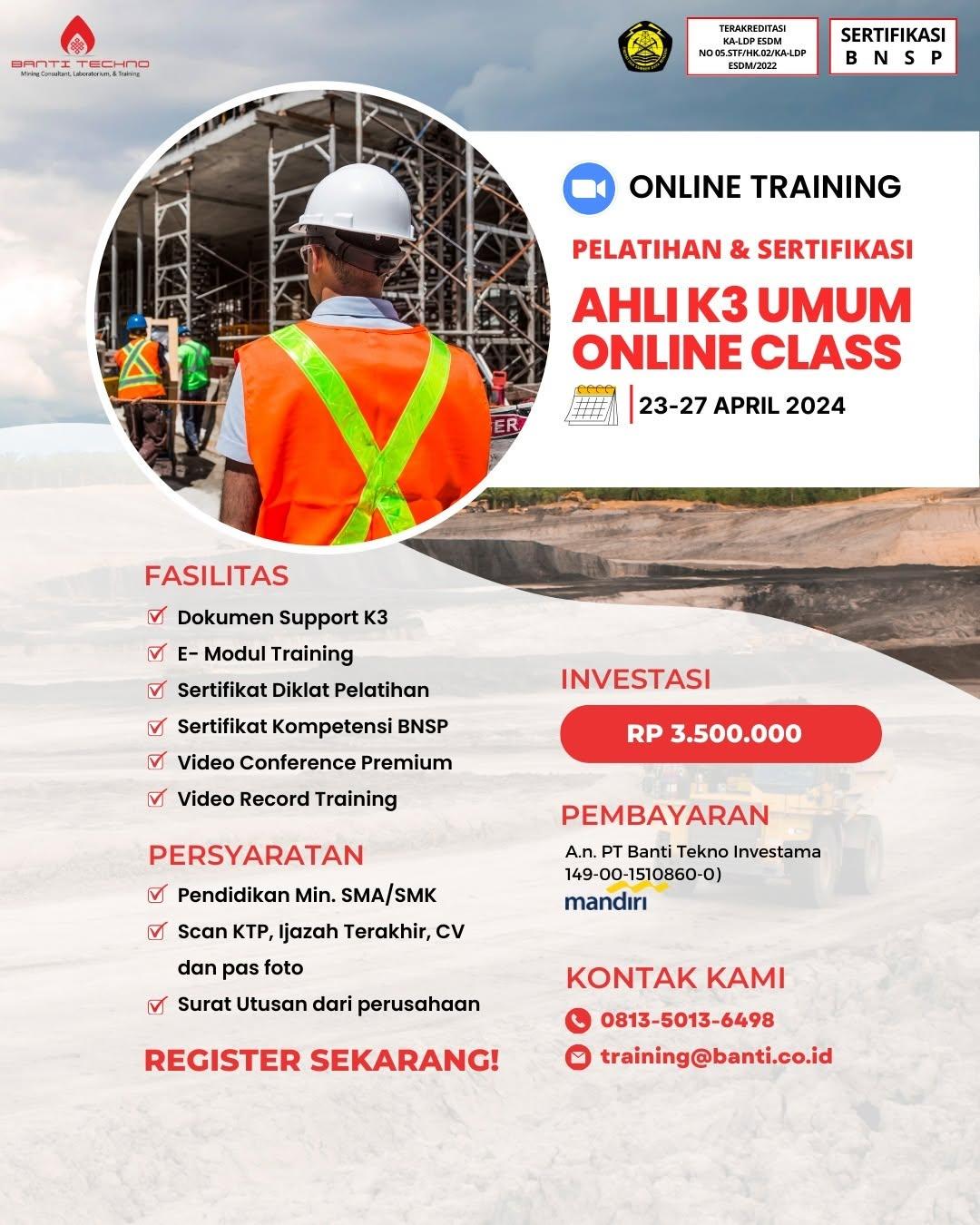 Hai Miners. Bagi kalian yang ingin berkarir di dunia K3 dan ingin mengembangkan potensi K3