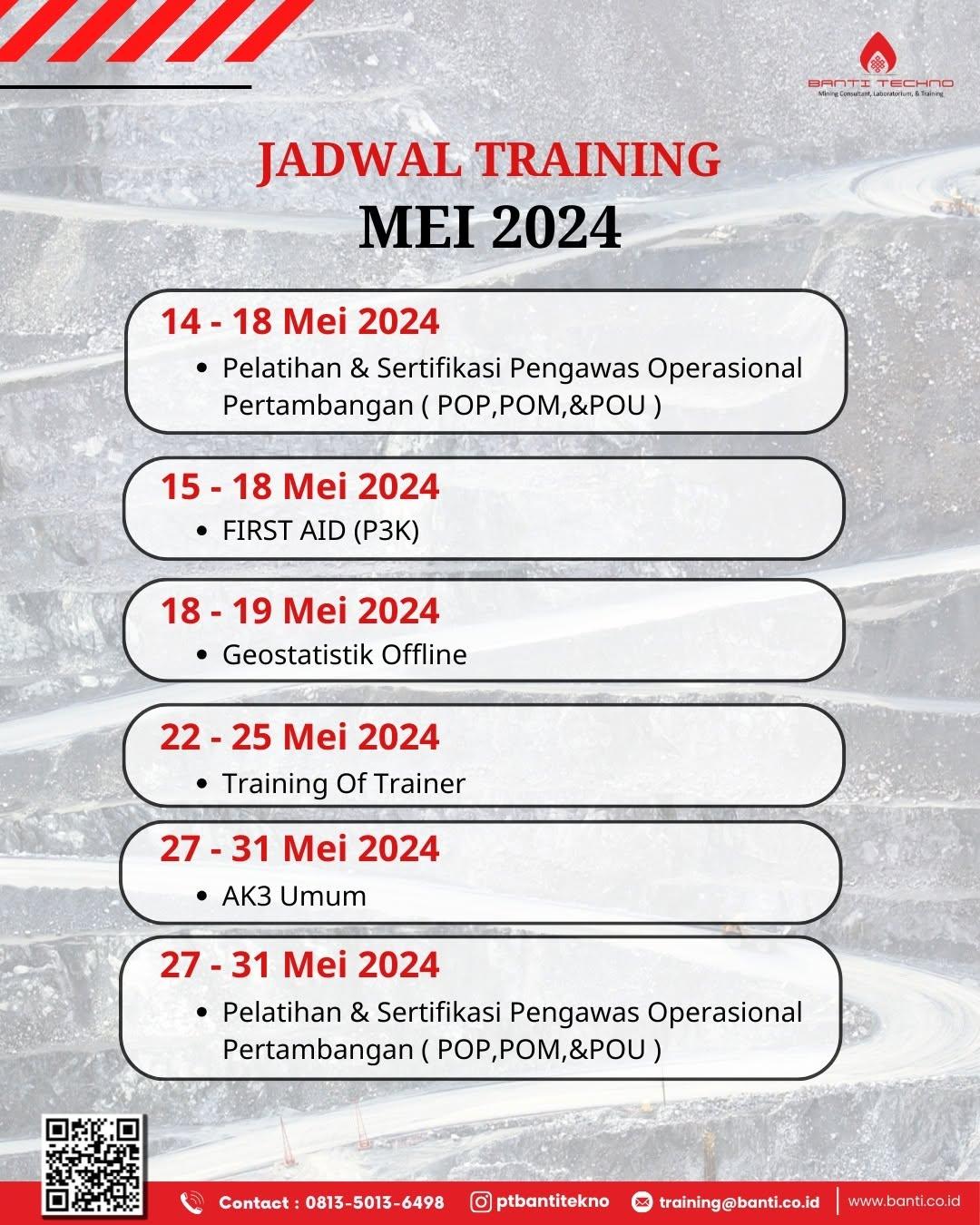 📌 Jadwal All event Mei 2024 Pt. Banti Tekno Investama