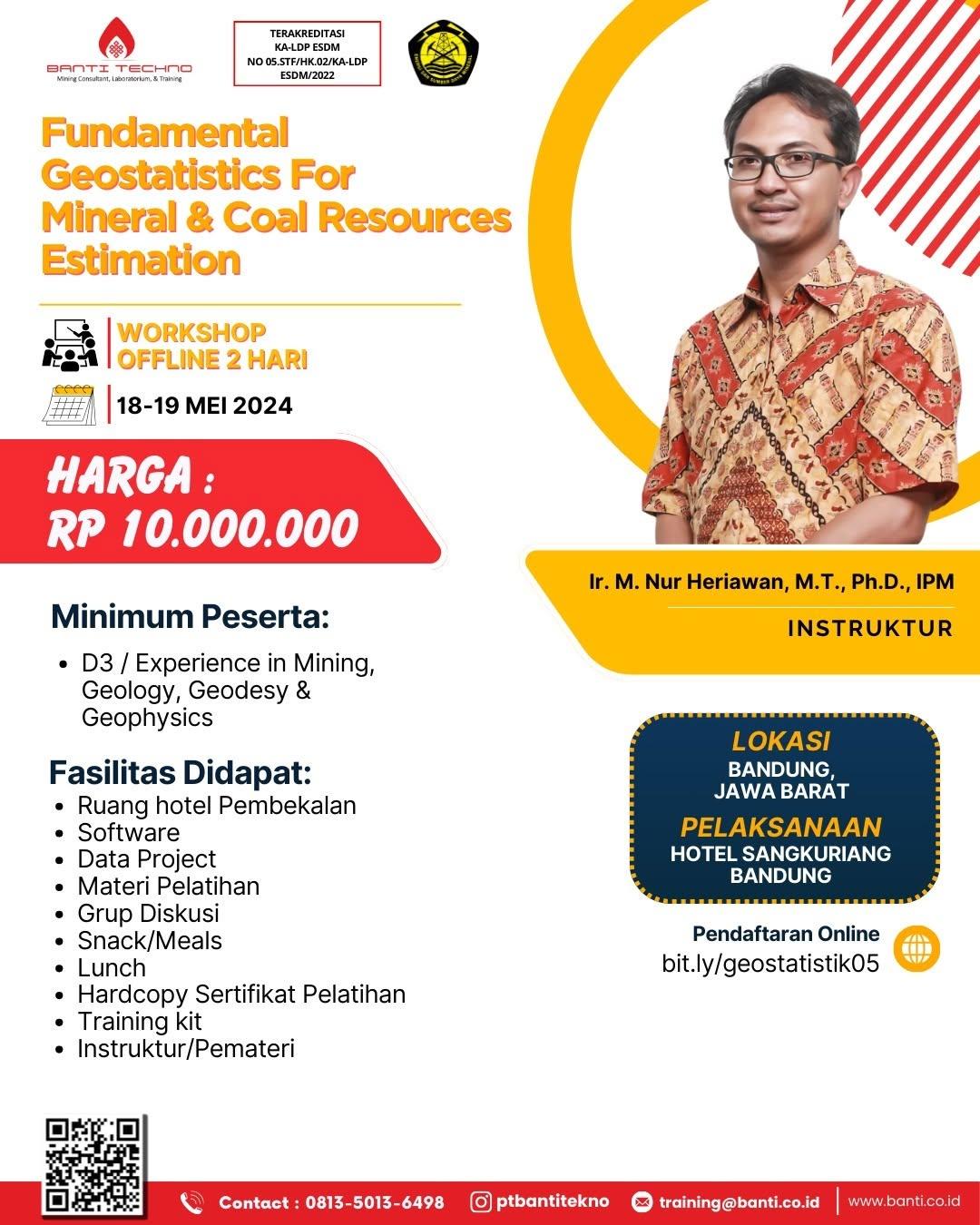 Perlu diketahui bahwa peran Geostatistik sangatlah penting dalam dunia pertambangan dimana metode ini sudah di adopsi di Indonesia bahkan Dunia untuk mendapatkan hasil Cadangan Bahan Galian yang lebih Akurat dan Reliable