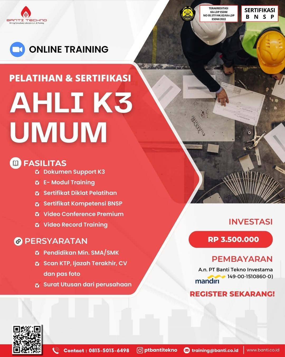 Hai Miners. Bagi kalian yang ingin berkarir di dunia K3 dan ingin mengembangkan potensi K3