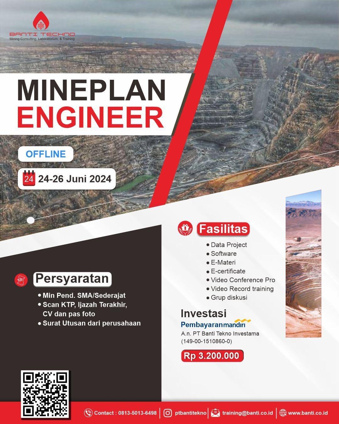 MinePlan Engineer adalah kunci sukses dalam operasional tambang. Dengan perencanaan yang matang dan analisis yang mendalam, mereka memastikan efisiensi, keselamatan, dan keberlanjutan di setiap tahap penambangan.
