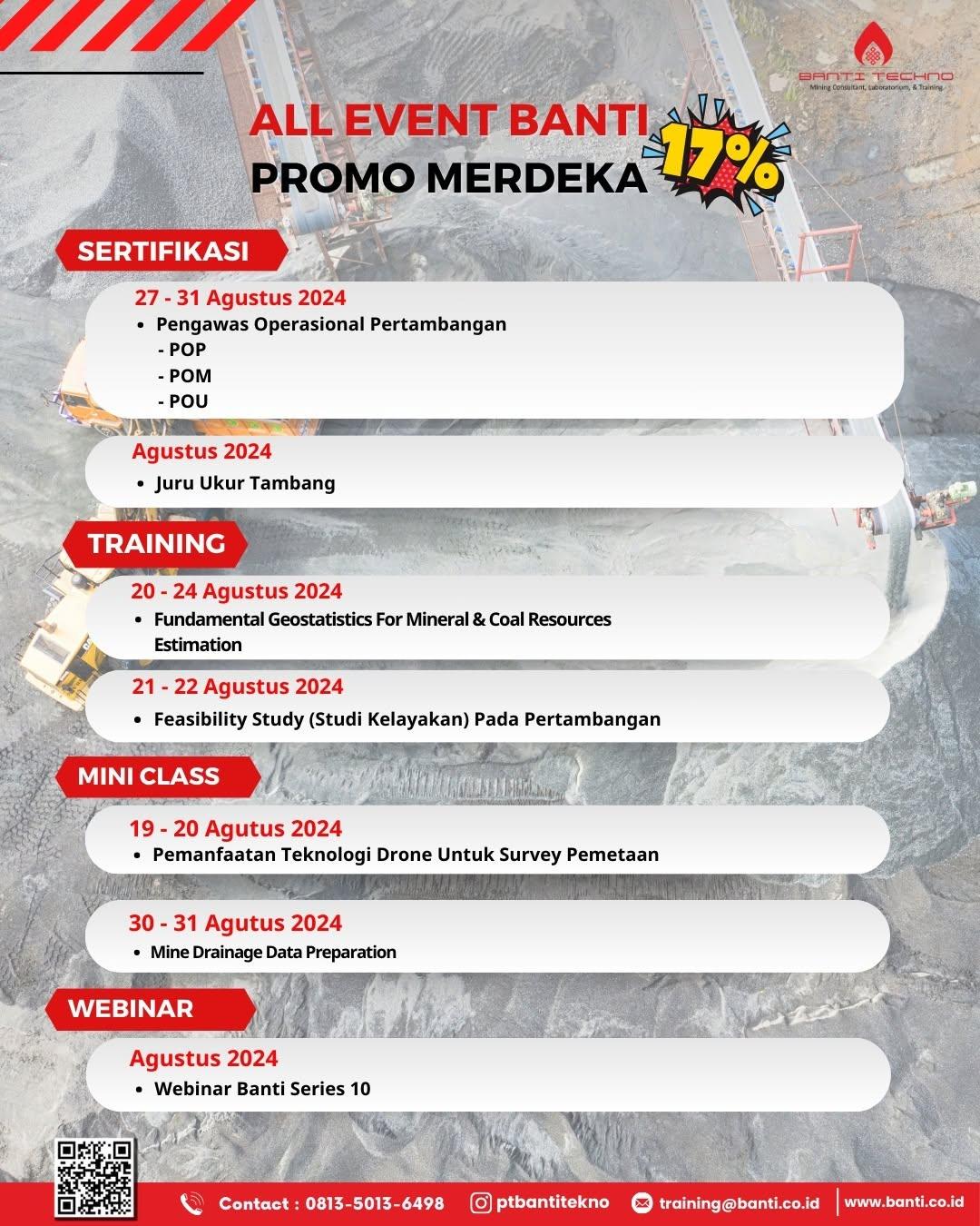 📌 Jadwal All event Mei 2024 Pt. Banti Tekno Investama untuk miners yang ingin mengembangkan skill dan menambah ilmu yuk ikut event Banti bulan ini.
