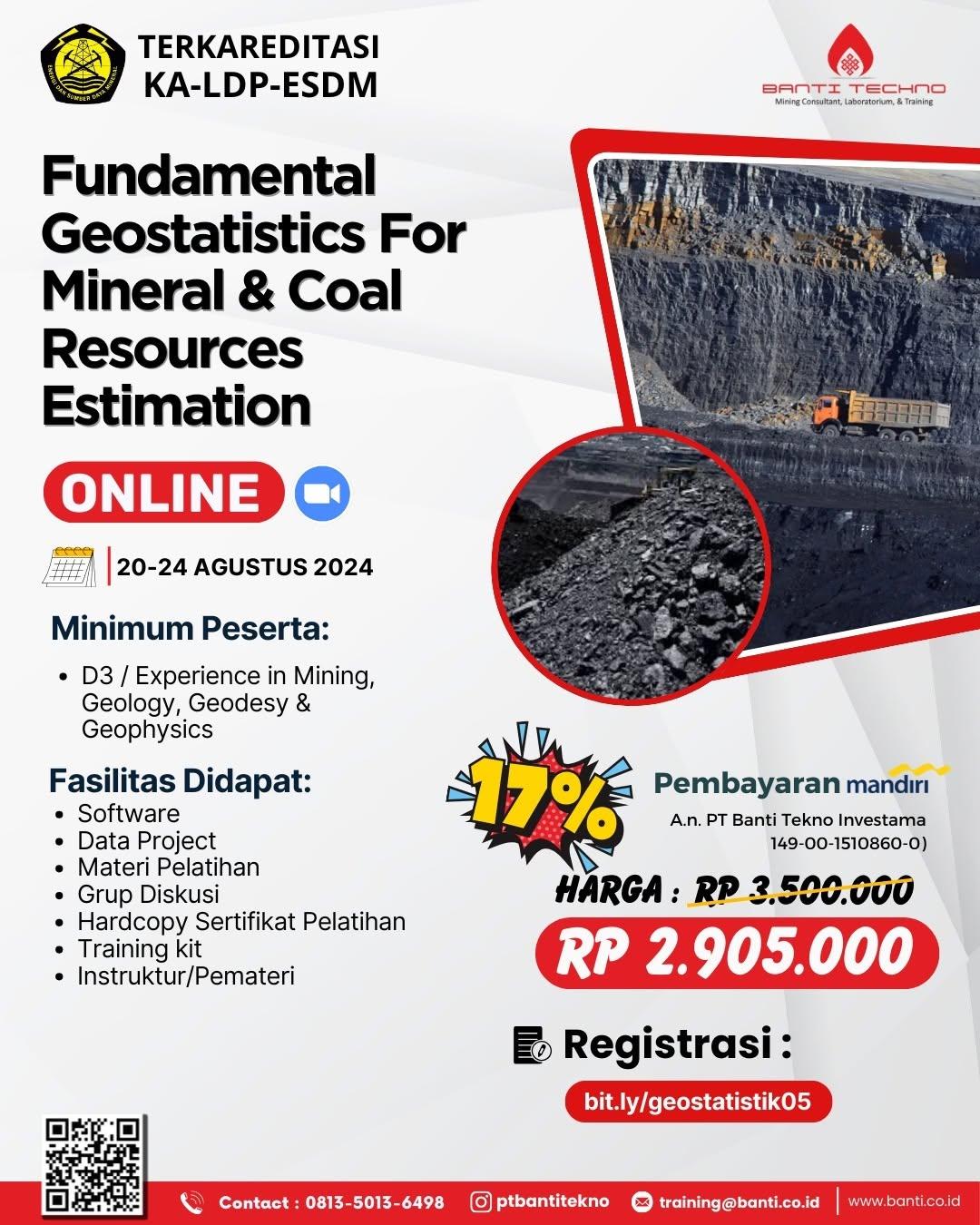 Perlu diketahui bahwa peran Geostatistik sangatlah penting dalam dunia pertambangan dimana metode ini sudah di adopsi di Indonesia bahkan Dunia untuk mendapatkan hasil Cadangan Bahan Galian yang lebih Akurat dan Reliable