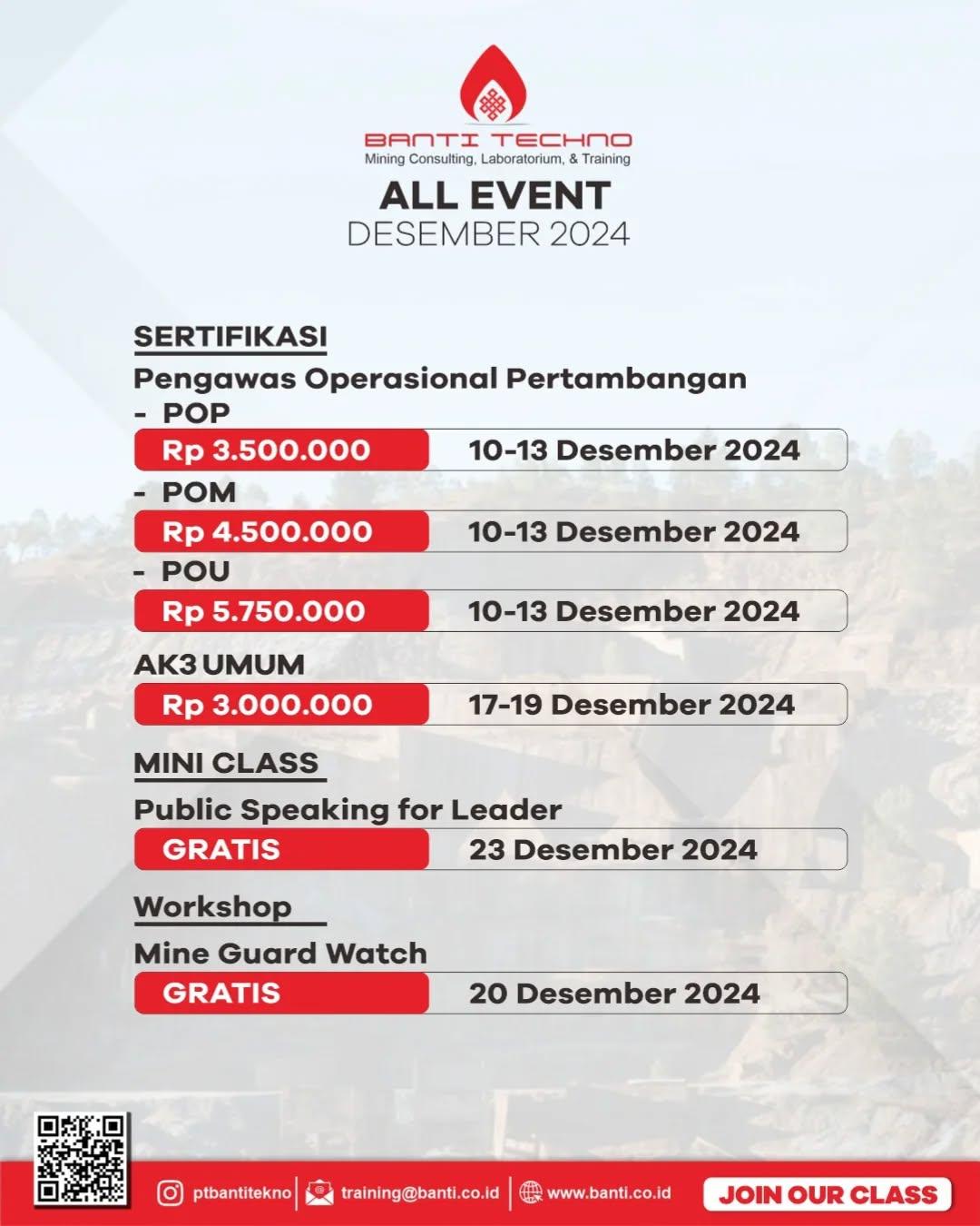 📌 Jadwal All event November 2024 Pt. Banti Tekno Investama