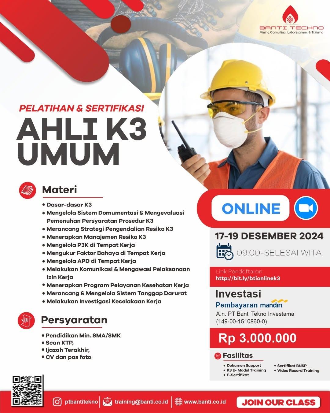 Hai Miners. Bagi kalian yang ingin berkarir di dunia K3 dan ingin mengembangkan potensi K3