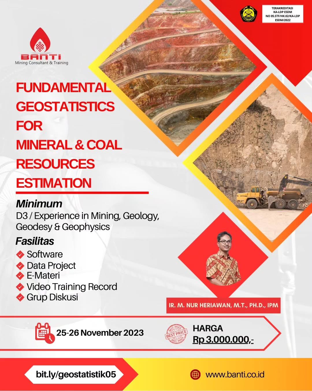 Perlu diketahui bahwa peran Geostatistik sangatlah penting dalam dunia pertambangan dimana metode ini sudah di adopsi di Indonesia bahkan Dunia untuk mendapatkan hasil Cadangan Bahan Galian yang lebih Akurat dan Reliable