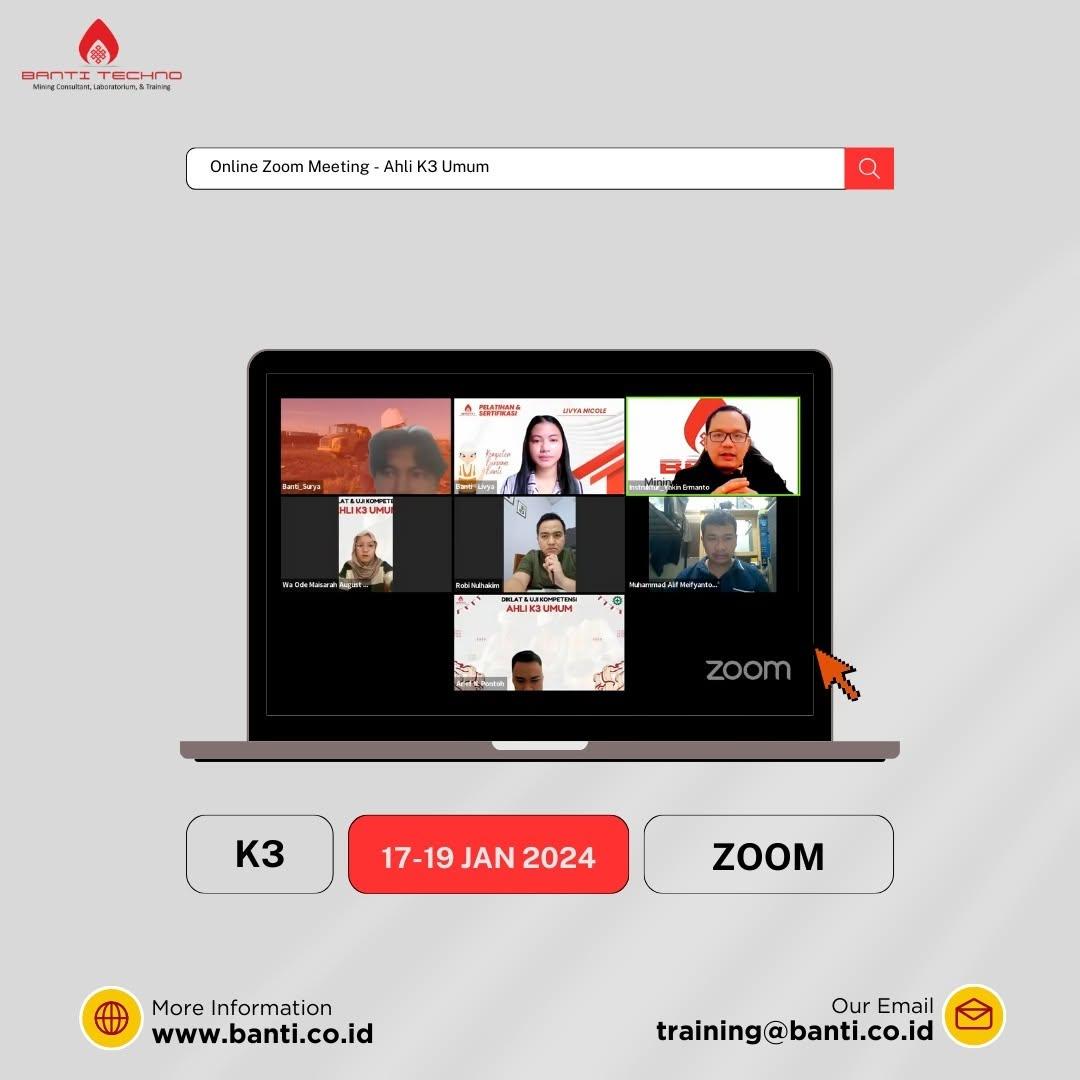 ertifikasi Jarak Jauh Pengawas Ahli K3 Umum Yang diselenggarakan PT Banti Tekno Investama