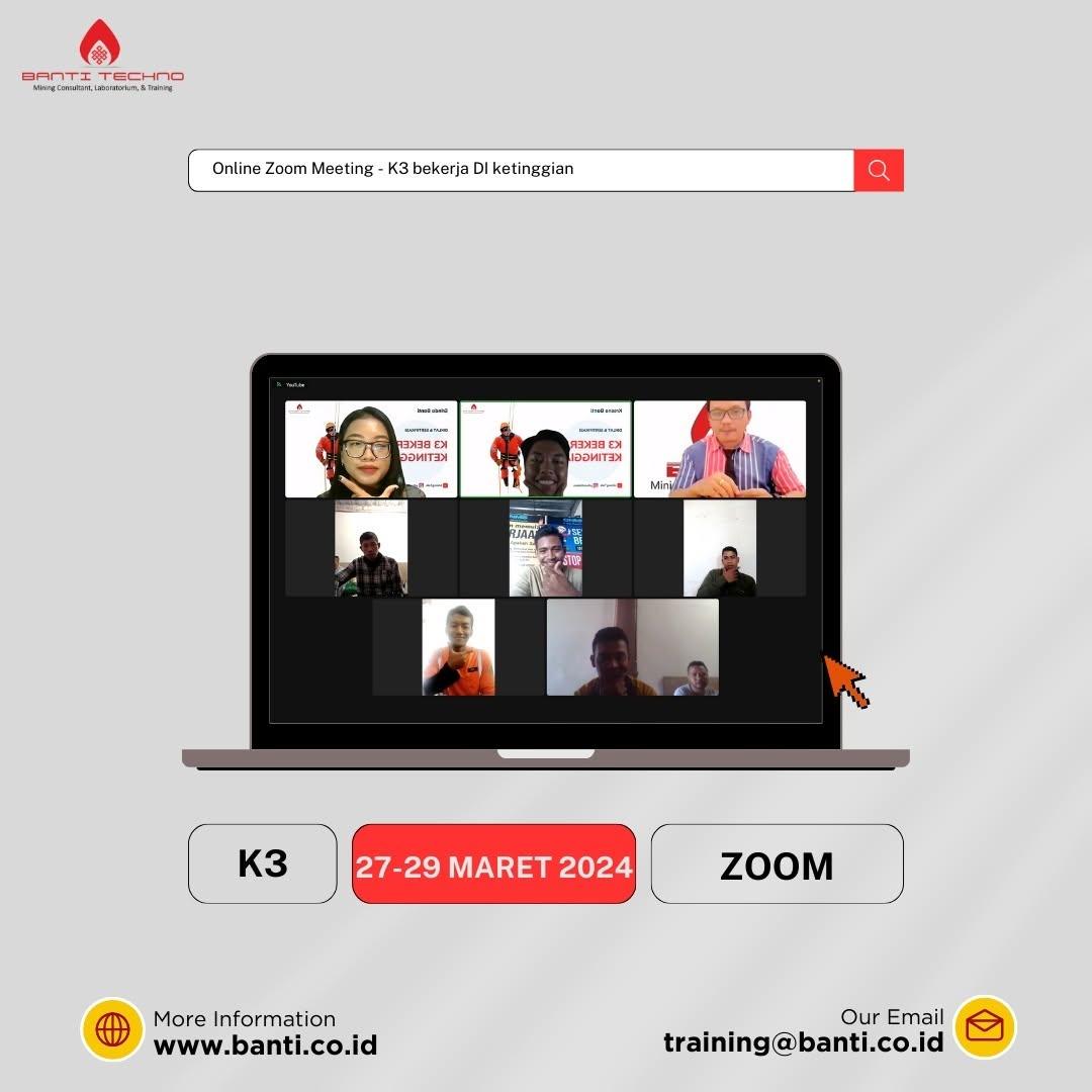 Sertifikasi Jarak Jauh K3 Bekerja DI Ketinggian yang diselenggarakan PT Banti Tekno Investama