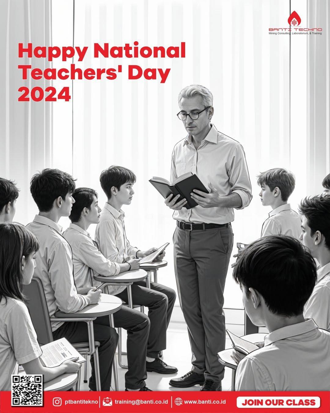 "Happy National Teachers' Day! π Untuk mereka yang membuka pintu dunia dengan ilmu dan kasih sayang. Terima kasih, guru, untuk setiap pelajaran dan dukunganmu! πππ"